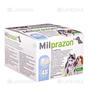 MILPRAZON šunims 2,5 mg/25 mg tabletės nuo kirminų šunims