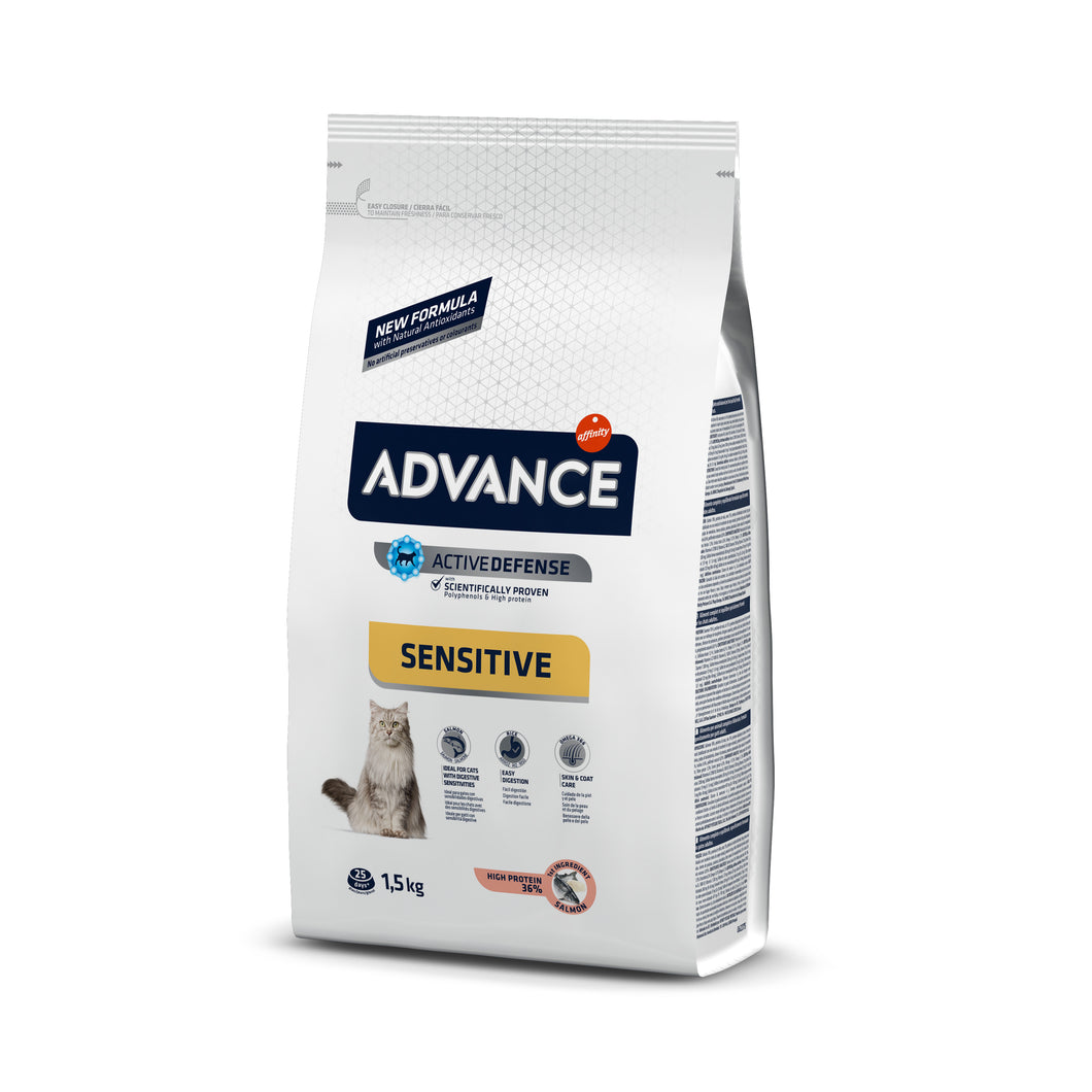 Advance Adult Sensitive (lašiša, ryžiai) sausas kačių maistas