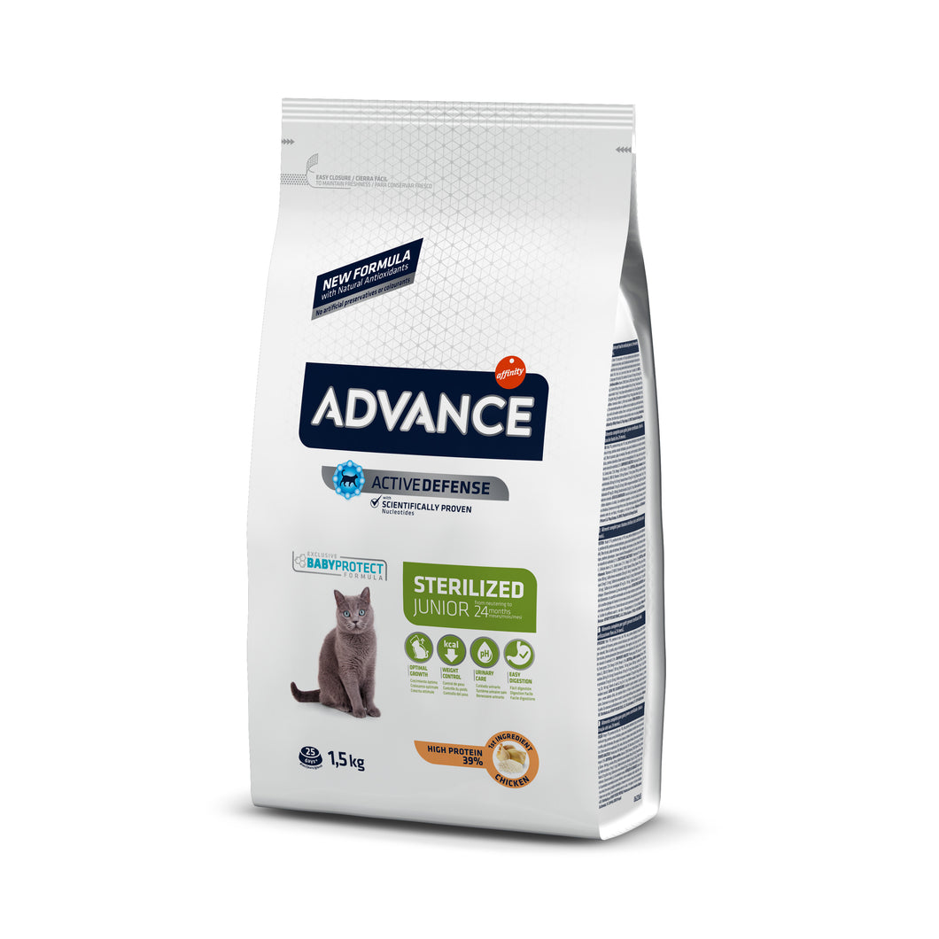 Advance Junior sterilized (vištiena, ryžiai) sausas kačių maistas