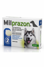 Įkelti vaizdą į galerijos rodinį, MILPRAZON šunims 12,5 mg/125 mg tabletės nuo kirminų šunims
