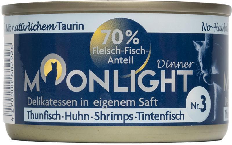 Moonlight Dinner No.3 Tuna, Chicken, Shrimp and Squid konservas katėms